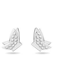 Swarovski Lilia Ohrstecker, Weiße und Rhodinierte Ohrringe mit Schmetterlingsmotiven und KristallPave von Swarovski