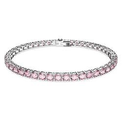 Swarovski Matrix Tennis Armband, Rhodiniertes Damenarmband mit Strahlenden, Violett-Rosafarbenen Swarovski Kristallen von Swarovski