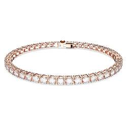 Swarovski Matrix Tennis Armband, Rosé Vergoldetes Armkettchen mit Strahlenden Swarovski Kristallen von Swarovski