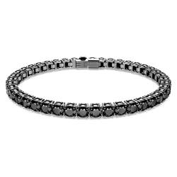 Swarovski Matrix Tennis Armband, Schwarzes und Rutheniertes Damenarmband mit Strahlenden Swarovski Kristallen von Swarovski