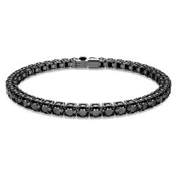 Swarovski Matrix Tennis Armband, Schwarzes und Rutheniertes Damenarmband mit Strahlenden Swarovski Kristallen von Swarovski