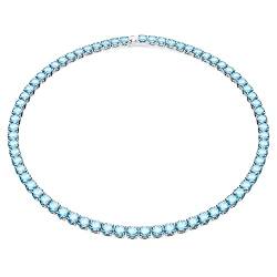 Swarovski Matrix Tennis Halskette, Blaues und Rhodiniertes Schmuckstück mit Strahlenden Swarovski Kristallen von Swarovski