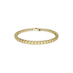 Swarovski Matrix Tennisarmband Gold aus Edelstahl Zirkonia Kristallen in der Farbe Weiß, Größe M, 5648933 von Swarovski