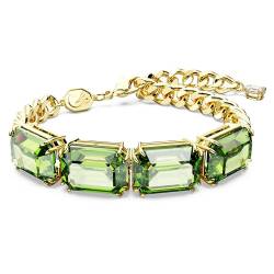 Swarovski Millenia Armband, Vergoldetes Damenarmband mit Grünen Elementen und Strahlenden Swarovski Kristallen von Swarovski