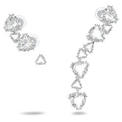 Swarovski Millenia Ear Cuff, Einzel, Asymmetrisch, Set, Weiss, Rhodiniert von Swarovski