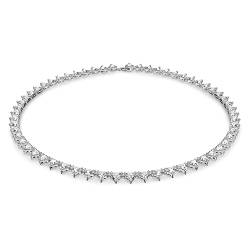Swarovski Millenia Halskette, Rhodinierte Damenhalskette mit weißen, dreieckigen Swarovski Kristallen von Swarovski