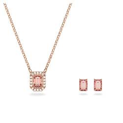 Swarovski Millenia Set, Rosé Vergoldete Halskette und Ohrringe mit Strahlenden Swarovski Kristallen von Swarovski