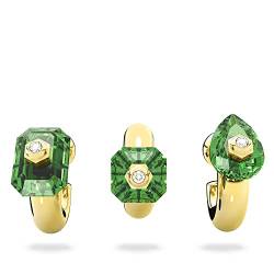 Swarovski Numina ring, Set (3), Green, Gold-tone plated von Swarovski