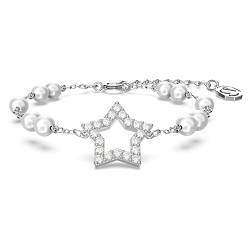 Swarovski Stella Armband, Weißer und Rhodiniertes Damenarmband mit Strahlenden Swarovski Kristallen von Swarovski