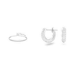 Swarovski Subtle Trilogy Armband, Weiss, Rhodiniert & Stone Kreolen, Pavé, Klein, Weiß, Rhodiniert von Swarovski