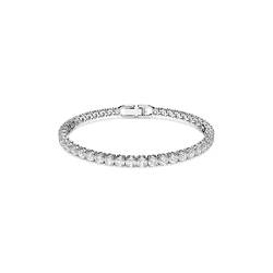 Swarovski Tennis Deluxe Armband, Rund, Weiß, Rhodiniert, Silber von Swarovski