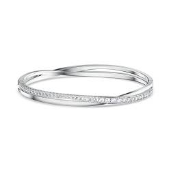 Swarovski Twist Armreif, Weiss, Rhodiniert von Swarovski