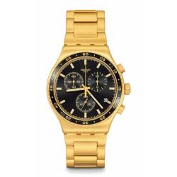 Swatch Herren-Armbanduhr Analog Quarz mit Edelstahlarmband YVG418G, Gold von Swatch