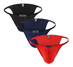 Swbreety Herren Modal Bikini Slips Brazilian Cut Bulge Unterwäsche 3er Pack - - Medium von Swbreety