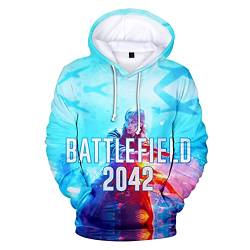 Battlefield 2042 Hoodie Herren Mit Tasche, Hoodies Pullover Unisex Langarm Sweatshirt 3D Style, Cosplay Kleidung Spiel Hoodies von Swdan