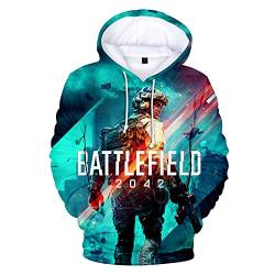 Swdan Battlefield 2042 Hoodie Herren Mit Tasche, Hoodies Pullover Unisex Langarm Sweatshirt 3D Style, Cosplay Kleidung Spiel Hoodies, M von Swdan