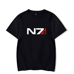 Swdan Mass Effect T-Shirt Unisex, Mass Effect N7 Armor Herren T-Shirt,Cosplay Kostüm für Damen Herren Gaming T-Shirt von Swdan