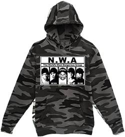 NWA Hip Hop Hoodie - NWA Hoodie - NWA Straight Outta Compton Hoodie - NWA Sweater, Schwarz-Camo, X-Large von Sweatee