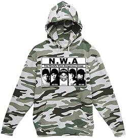 NWA Hip Hop Hoodie - NWA Hoodie - NWA Straight Outta Compton Hoodie - NWA Sweater, grün camo, X-Large von Sweatee