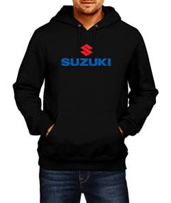 Sweatshirt Suzuki Logo Hoodie Herren Men Car Auto Tee Black Grey Long Sleeves Present Christmas (XL, Black) von Sweatshirt