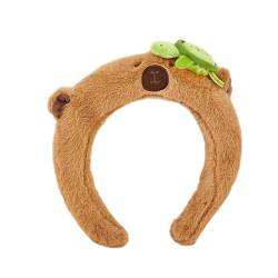 Capybara-Stirnband für Erwachsene und Teenager, Plüsch, Haarreifen, Make-up, Fotografieren, Weihnachten, Party, Kopfbedeckung, Cartoon-Stirnband zum Waschen des Gesichts, Cartoon-Stirnbänder für von Sweeaau