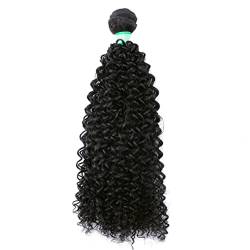 100 Gram/Pcs 8-30 Inch Afro Kinky Curly Hair Extension Golden Solid Color Bundles Heat Synthetic Hair Weaving For Women #1B 12 inch 1 bundle von Sweejim