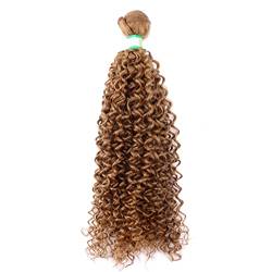 100 Gram/Pcs 8-30 Inch Afro Kinky Curly Hair Extension Golden Solid Color Bundles Heat Synthetic Hair Weaving For Women #27 28 inch 1 bundle von Sweejim