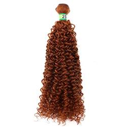 100 Gram/Pcs 8-30 Inch Afro Kinky Curly Hair Extension Golden Solid Color Bundles Heat Synthetic Hair Weaving For Women #30 20 inch 1 bundle von Sweejim