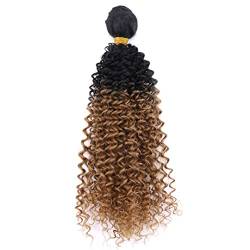 Afro Kinky Curly Hair Bundles Ombre Black To GN Cosplay Synthetic Hair Weave Extensions For Women T1B27 22 inch 1 PC von Sweejim