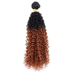 Afro Kinky Curly Hair Bundles Ombre Black To GN Cosplay Synthetic Hair Weave Extensions For Women T1B30 20 inch 1 PC von Sweejim