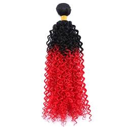 Afro Kinky Curly Hair Bundles Ombre Black To GN Cosplay Synthetic Hair Weave Extensions For Women T1BRed 22 inch 1 PC von Sweejim