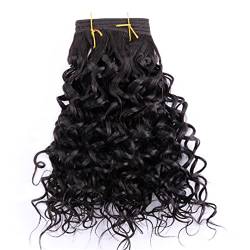Black Color Curly Wave Hair Bundles 100 Gram One Piece Synthetic Hair Extensions 8-20 Inch 100Gram/Pcs Hair Weft #1B 14 inch 1 Piece von Sweejim