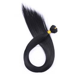 Black Golden Brown Straight Hair Weave 14-30 inch Available Synthetic Hair Bundle #1B Sample 16in 1bundle von Sweejim
