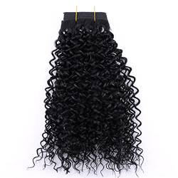 Brown Kinky Curly Synthetic Hair Extensions Jerry Curly Hair Bundles 8-20 Inch 100 Gram One Piece Hair Weft #1B 14 inch 1 bundle von Sweejim