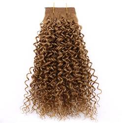 Brown Kinky Curly Synthetic Hair Extensions Jerry Curly Hair Bundles 8-20 Inch 100 Gram One Piece Hair Weft #27 8 inch 1 bundle von Sweejim
