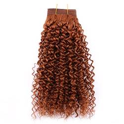 Brown Kinky Curly Synthetic Hair Extensions Jerry Curly Hair Bundles 8-20 Inch 100 Gram One Piece Hair Weft #30 14 inch 1 bundle von Sweejim