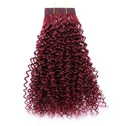 Brown Kinky Curly Synthetic Hair Extensions Jerry Curly Hair Bundles 8-20 Inch 100 Gram One Piece Hair Weft #99J 12 inch 1 bundle von Sweejim