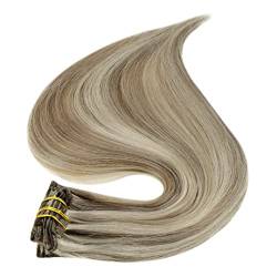 Clip in Remy -Haarverlängerungen Doppelwuchte Erweiterung Blonde Highlight Ombre 100% Remy menschliches Haarverlängerungen voll 8p60 16inches 100g von Sweejim