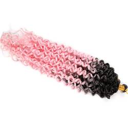Curly Water Wave Hair Bulk 14Inch 24Strands Grey Purple Pink Blonde Afro Curly Crochet Braids Ombre Braiding Hair Extensions TLPINK 14inches 1Pack von Sweejim