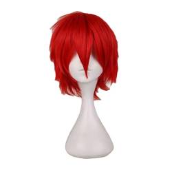 Halloween-Kostüme, Cosplay-Perücken Für Männer Und Frauen, Hitzefaser-Perücke, 30,5 Cm Red One Size von Sweejim