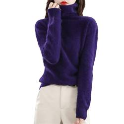 Herbst und Winter Damen Kleidung Pullover Casual Strick Große Größe Tops, violett, XL von Sweejim