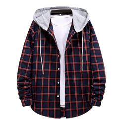 Herren Plaid Hemd Kapuzenshirts Oversized Hemd Herren Kleidung Europäischer Amerikanischer Stil Kariertes Hemd von Sweejim