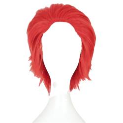 Männer Unisex 33Cm Kurze Glatte Haare Synthetische Rotbraun Schwarz Rot Farbe Halloween Cosplay Kostüm Perücke Rolle Perücke C502 12inches von Sweejim