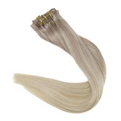 Nahtloses Haarclip Haarverlängerungen Remy menschliches Haar 120G PU Invisible Clip in Erweiterungen menschliche Haarfarbe 18 22 60 14inches 100g/Set von Sweejim