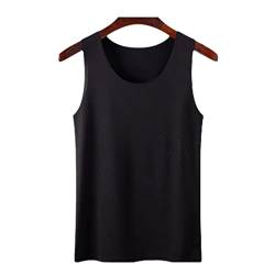 Sommer Frauen Casual Nahtlos Tops Eis Seide O-Ausschnitt Ärmellose Weste Dame Atmungsaktiv Übergröße Shirt Kleidung, Schwarz , XXXXL von Sweejim