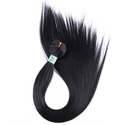 Synthetic Hair Weave Straight Hair Bundles Only High Temperature Synthetic Hair Extensions For Black Women #1B 16 inch 1 bundle von Sweejim