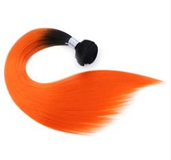 Synthetic Omber Hair T1B/Red Long Straight Hair Weaving One Bundles Deal Hair Weft Colorful Hair Pieces For Girls 1B orange 18inch von Sweejim