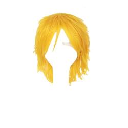 Synthetische Kurze Perücke Blau Braun Schwarz Frauen Männer Cosplay Party Perücken Haar yellow 12inches von Sweejim