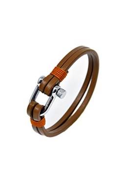 Leder Armband Hellbraun für Herren - Handgefertigt - Hochwertiges Echtes leder - Silberpolierter Edelstahl Verschluss - Klassisch, Elegant und Modern - (Schmuck ideal für ein Geschenk) von Sweet Leaf