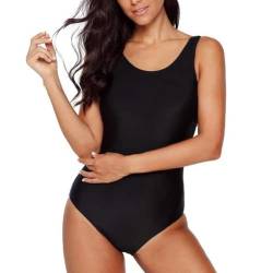 Sweetneed chida yi Damen Badeanzug Sport Bademode Damen Bauchweg Einteiliger Badeanzug Sexy Push Up Badeanzüge Damen Swim Suit Monokini Damen Strandmode Damen Sommer (Schwarz,3XL) von Sweetneed chida yi